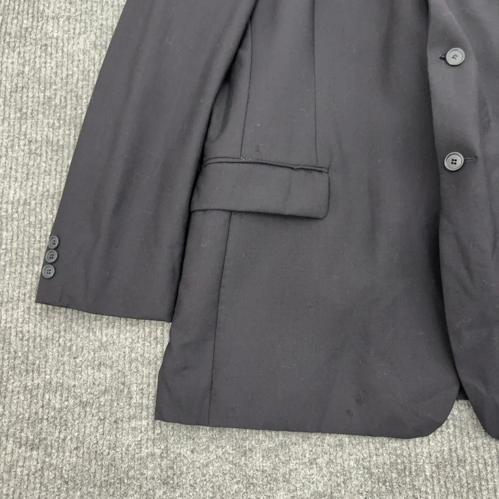 Brooks Brothers Blazer Mens 44 L Black Wool Stretch Two Button Professional